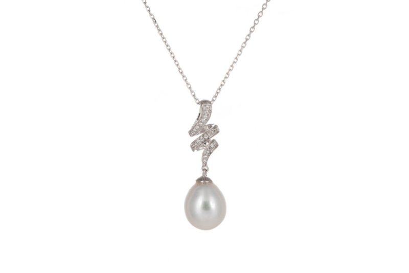 Studio Session-910 Iridescent Diamond and Pearl pendant