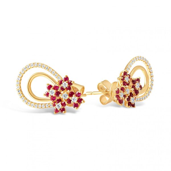 Gold Floral | Blossom Stud Earrings online from Kajal Naina