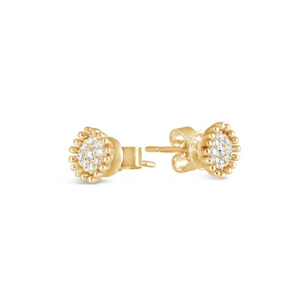Bling Gold Cushion Stud Earrings online from Kajal Naina