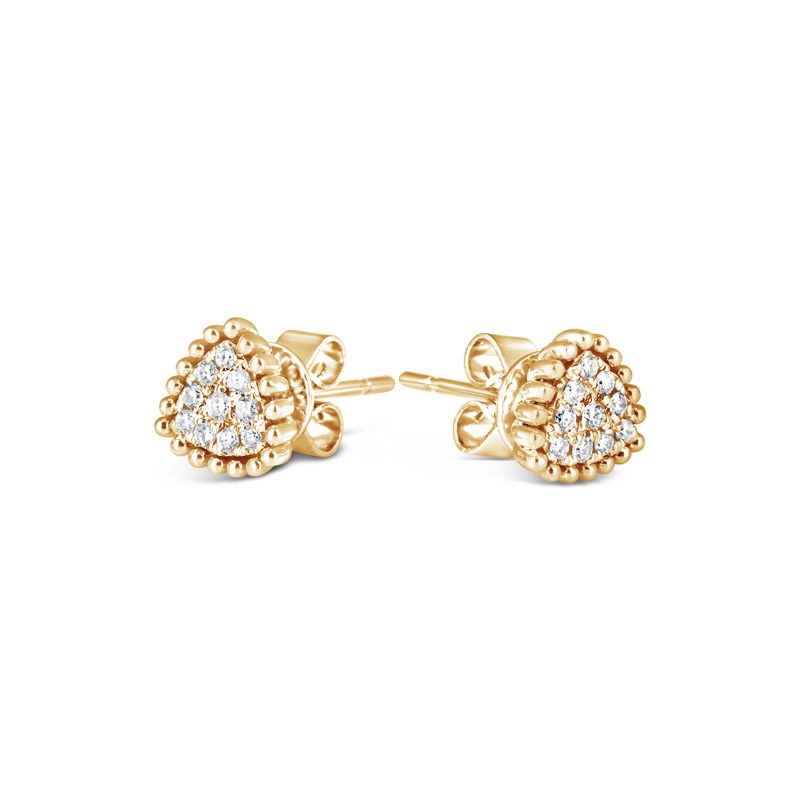 Bling 18K Gold Trillion Stud Earrings online from Kajal Naina