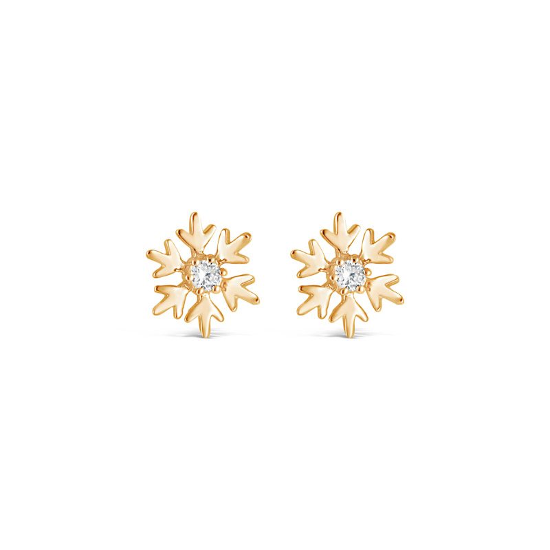 Gold | Diamond Snowflake Earrings online from Kajal Naina