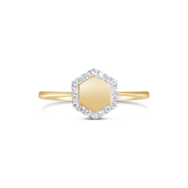 Gold | Diamond Hex Ring Online from Kajal Naina