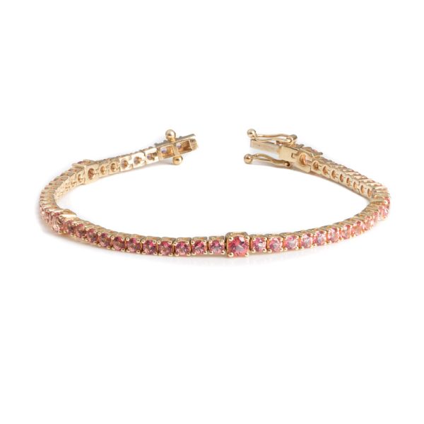 Pink Topaz Tennis bracelet online from Kajal Naina