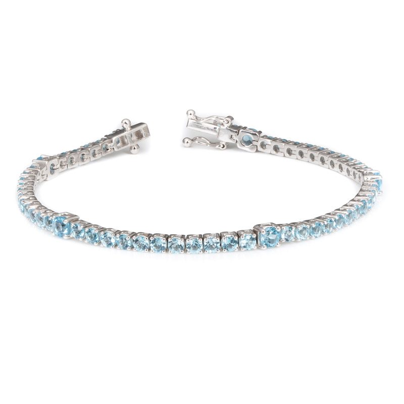 Blue Topaz birthstone tennis bracelet