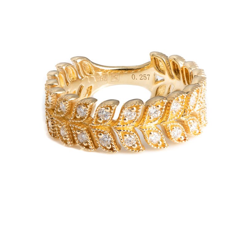 Gold | Diamond Foliage Ring Online from Kajal Naina