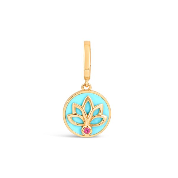 Divine Lotus Charm - Turquoise