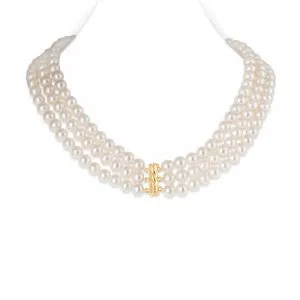 AUDREY TRIPLE PEARL NECKLACE