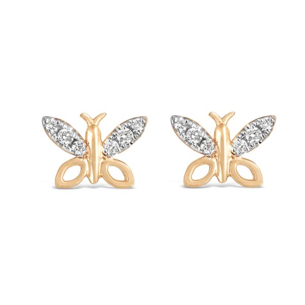 Gold & Diamond Butterfly Wings Earrings