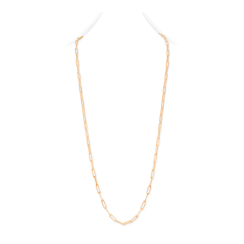 Paper Clip Chain Rose Gold (Long)