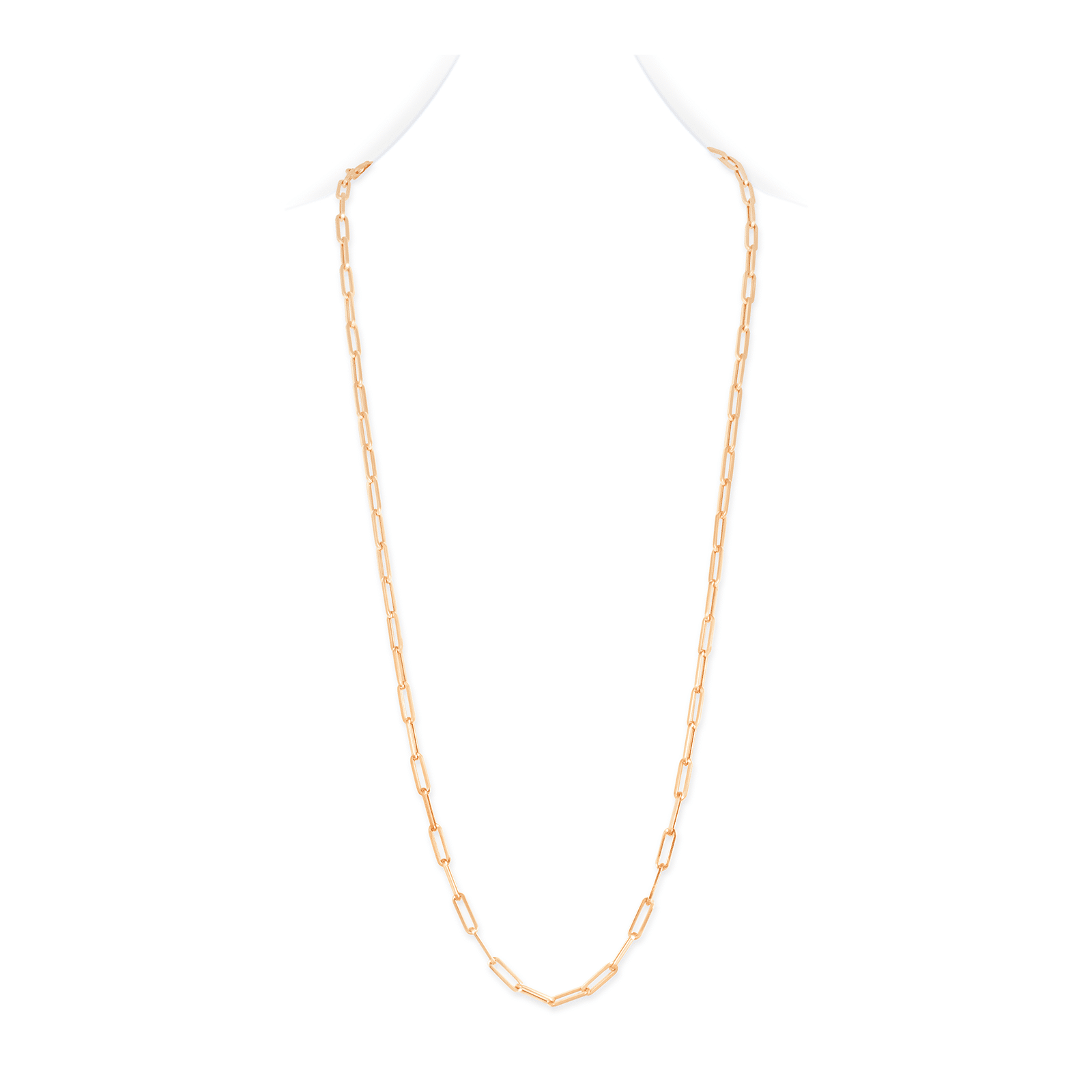Paper Clip Chain Rose Gold (Long)