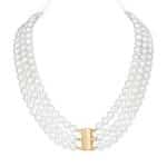 Audrey 3 Strands Pearl Necklace