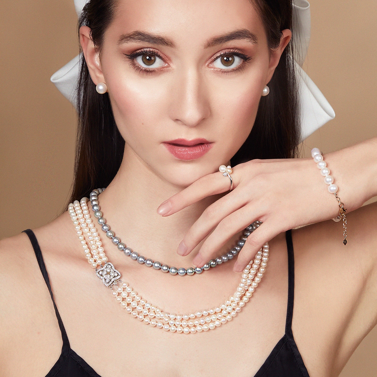 Akoya Silver Grey Pearl Necklace
