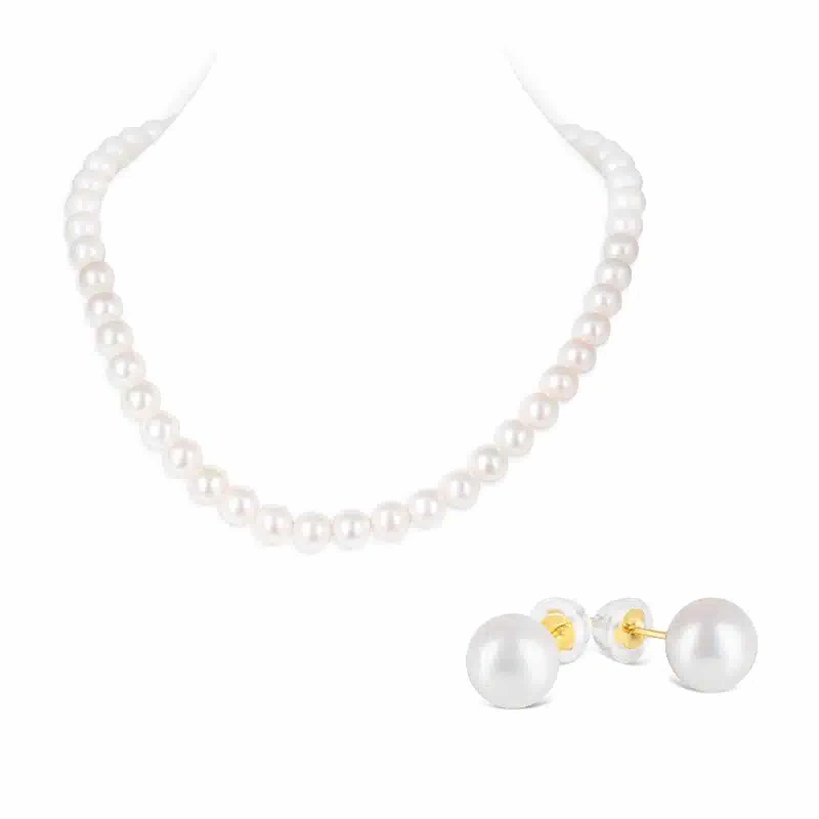 Jackie Pearl Necklace & Ear Studs Set