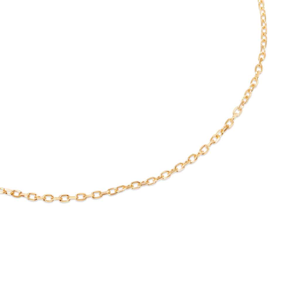 14K Yellow Gold Cross Chain Necklace / 15 Inches