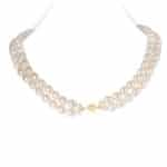 Diana Double Oval Pearl Necklace Ball Clasp