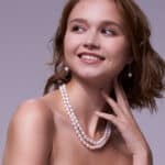 Diana Double Oval Pearl Necklace Ball Clasp