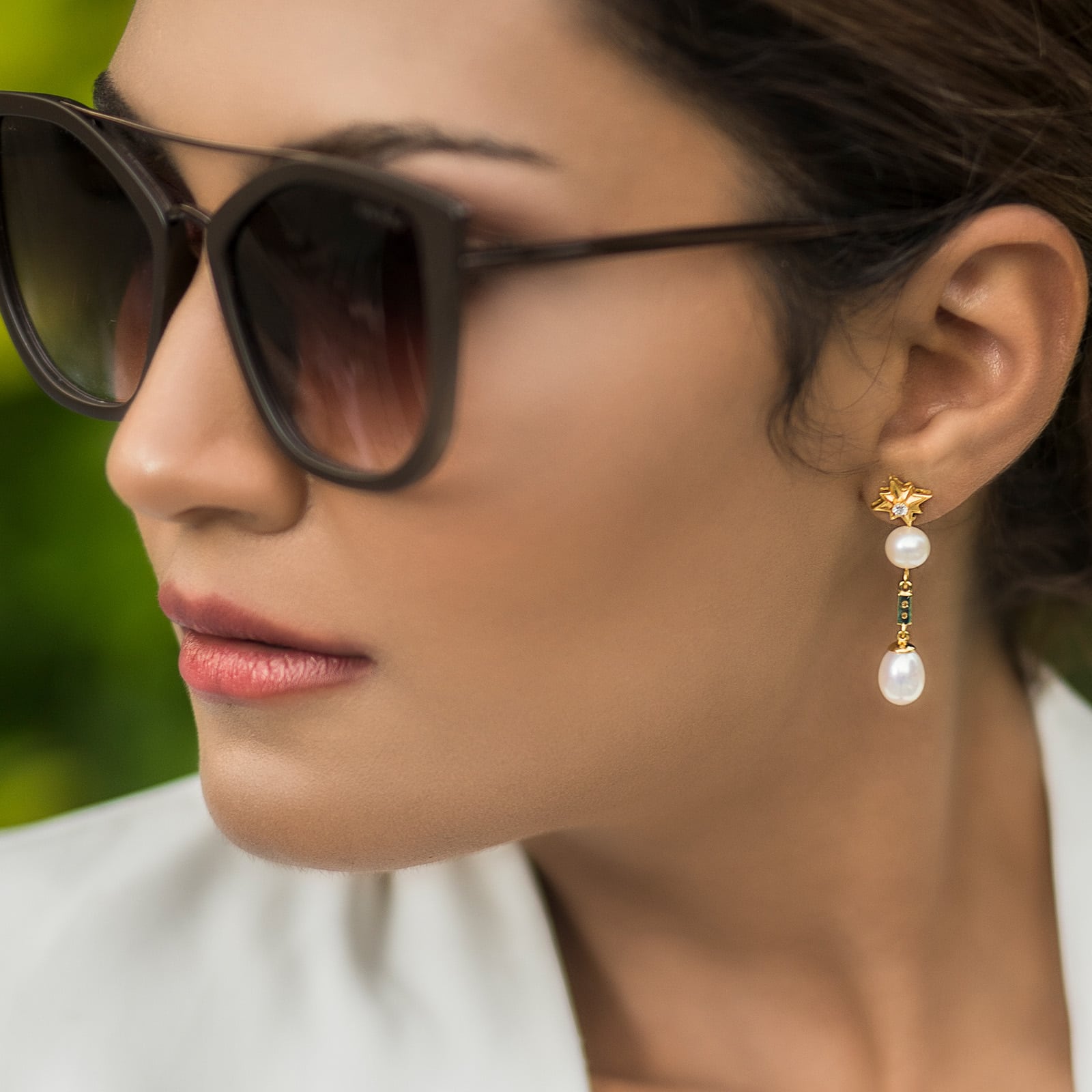 Guiding Star Pearl Drop Earrings