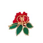 Mountain Beauty Laligurans Pendant/ Brooch  without Pearl Splash ( Red Flower/ Green Leaf)