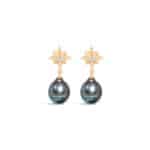 Shining Star with Tahitian Pearl Ear Danglers