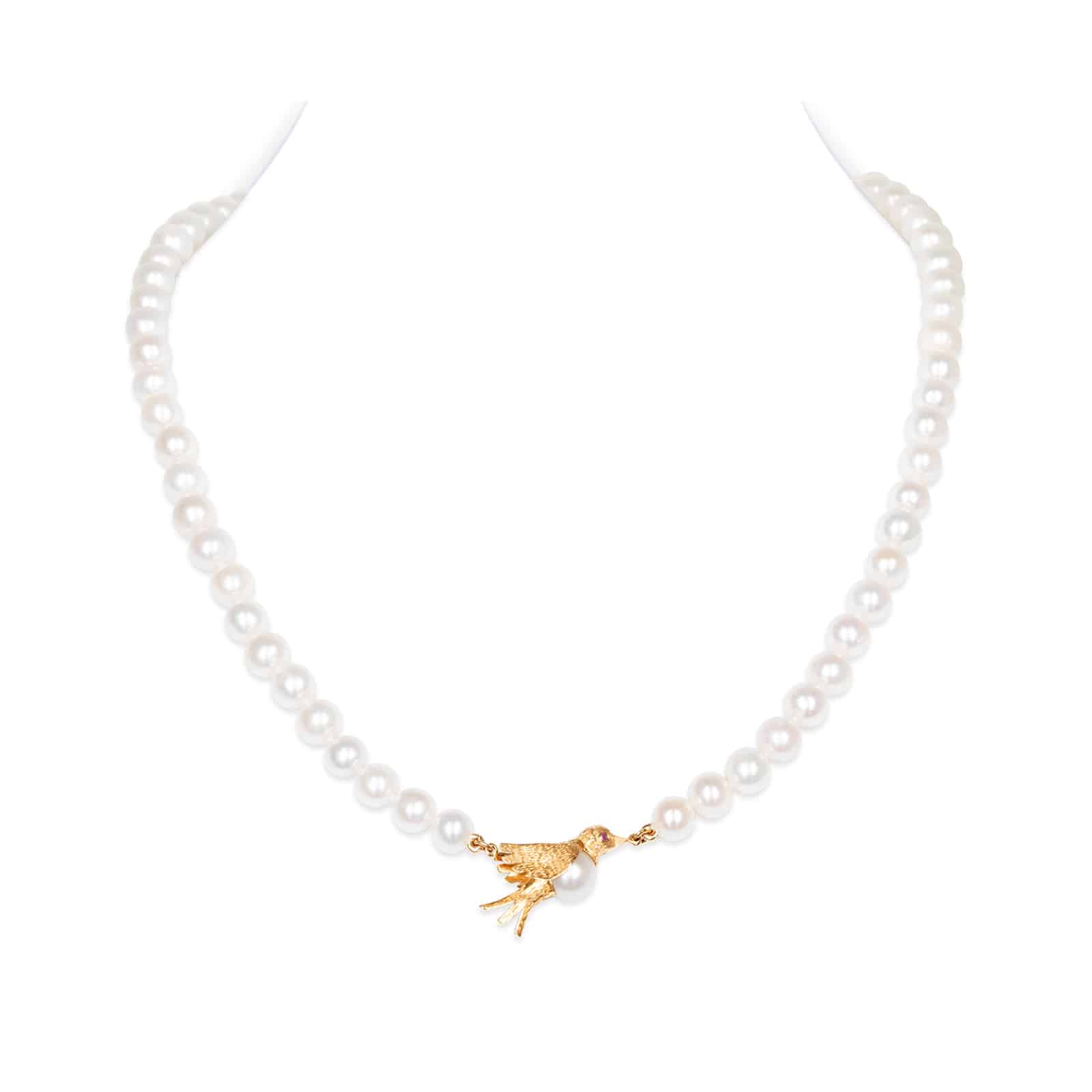 18K Flying Bird Pearl Necklace