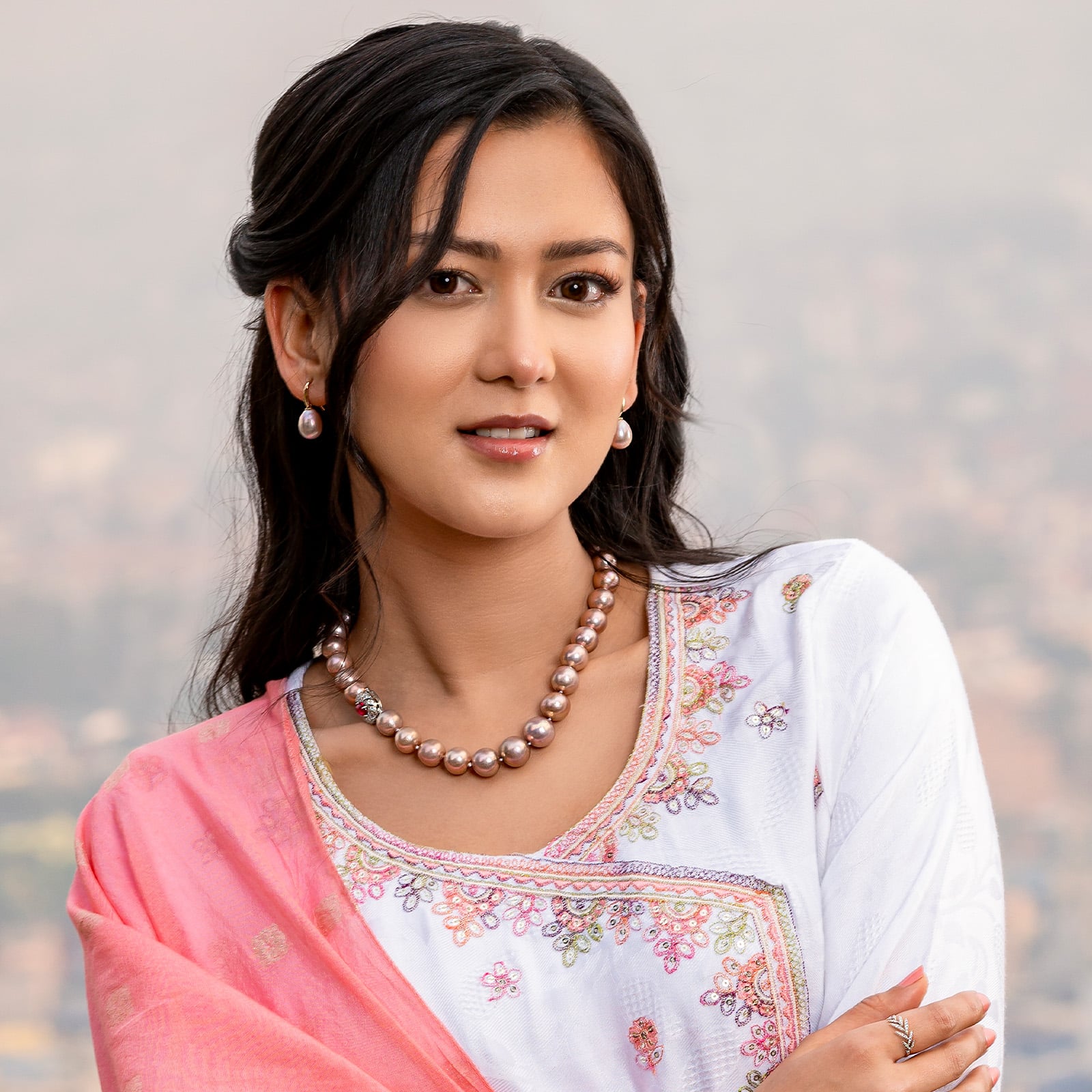 Anna Edison Pearl Necklace / Ruby
