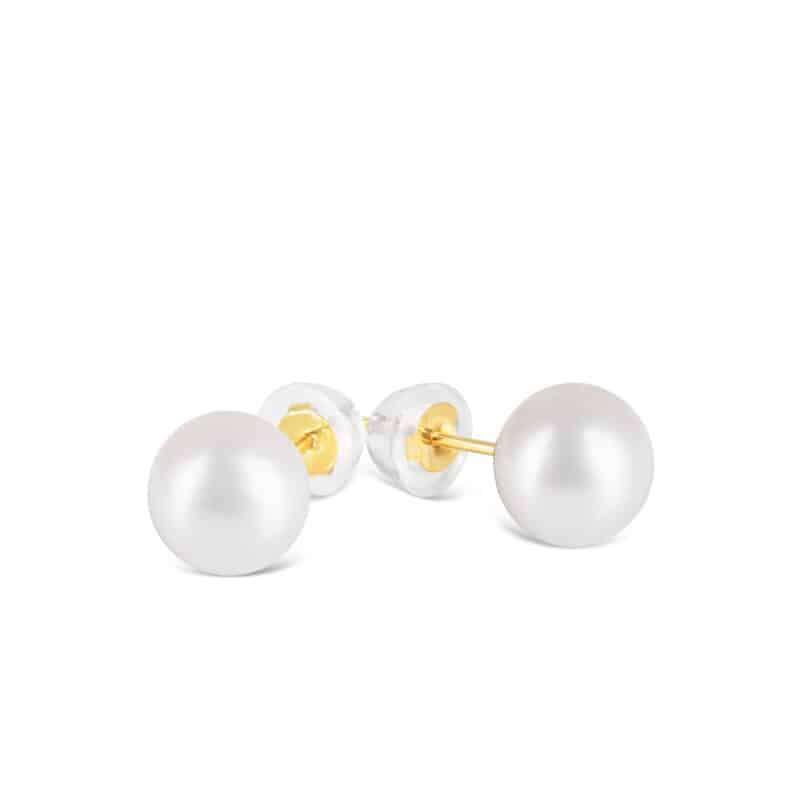 Freshwater White Pearl Ear Studs/AAA+