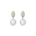Glory Yellow Diamond and Pearl Earrings