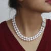 Kamala Double Strands Oval Pearl Necklace