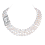Kelly 3 Strands Oval Pearl Necklace