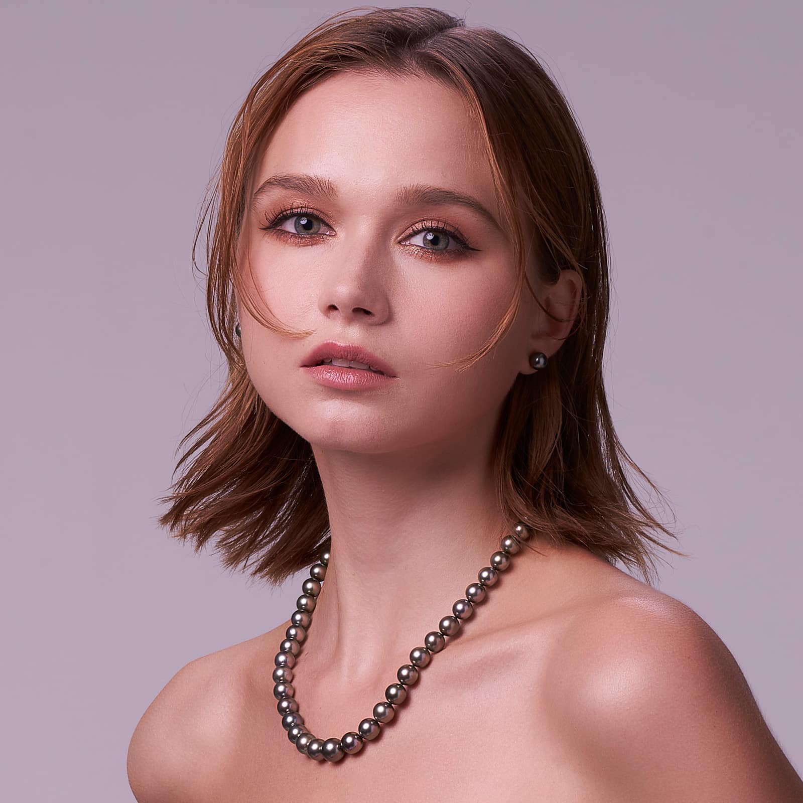 Tahitian Pearl Necklace & Studs Set