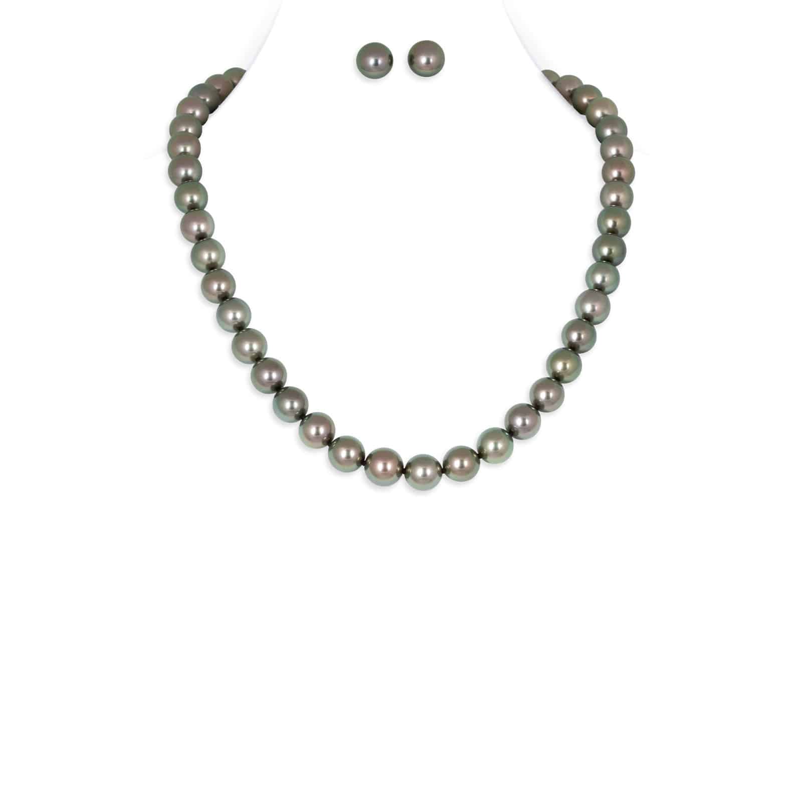 Tahitian Pearl Necklace & Studs Set