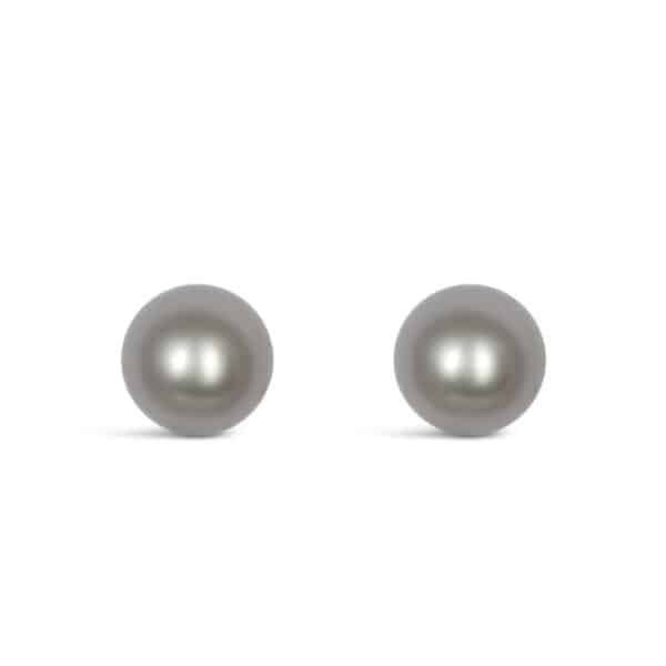 Silver Grey Freshwater Pearl Stud Earrings