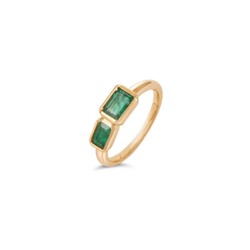 Double Rectangle Emerald Ring