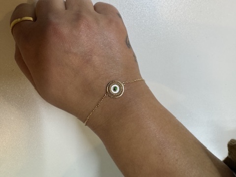 Gaze of Gold Round Evil Eye Bracelet