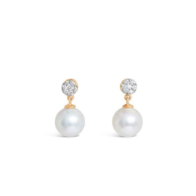 Akari Pearl and Diamond Earrings