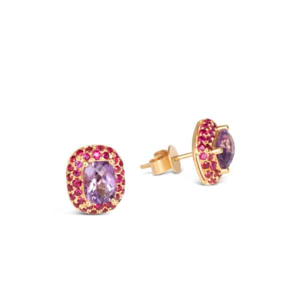 Amethyst Ruby Earrings