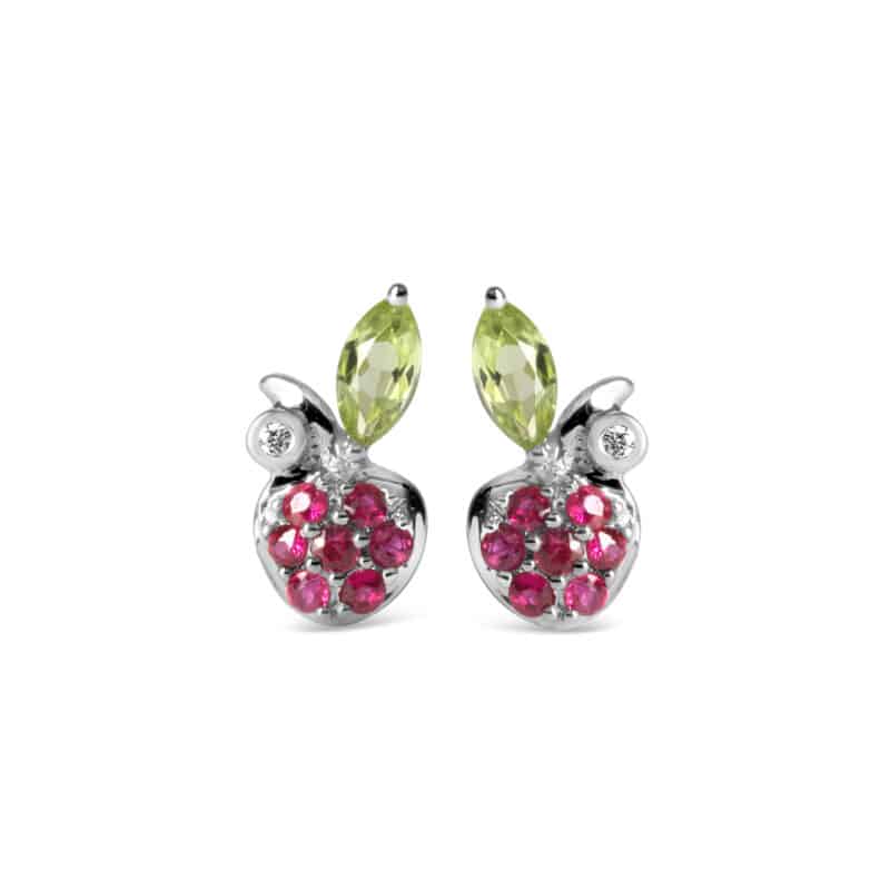 Ruby Apple Ear Studs