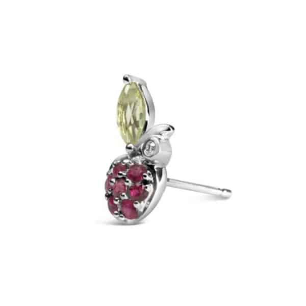Ruby Apple Ear Studs