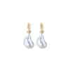 Aquamarine Baroque Pearl Earrings (L)