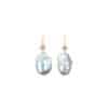 Aquamarine Baroque Pearl Earrings (L)