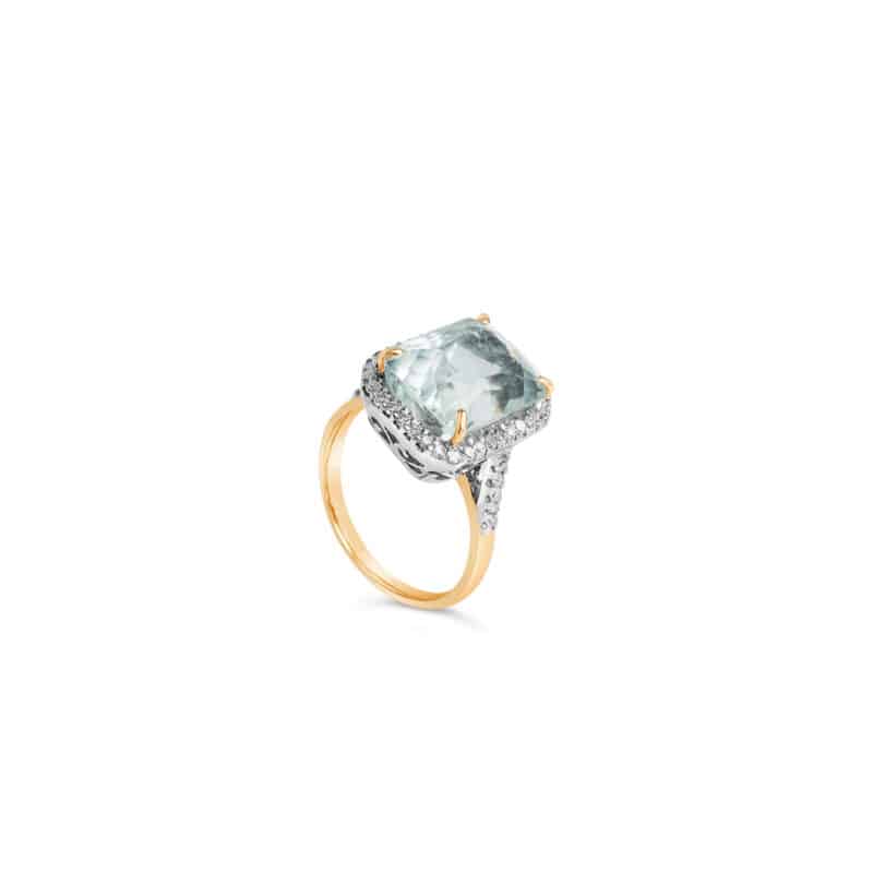 Aquamarine and Diamond Ring / Victorian Jewellery