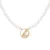 Aquarius Zodiac Oval Pearl Necklace