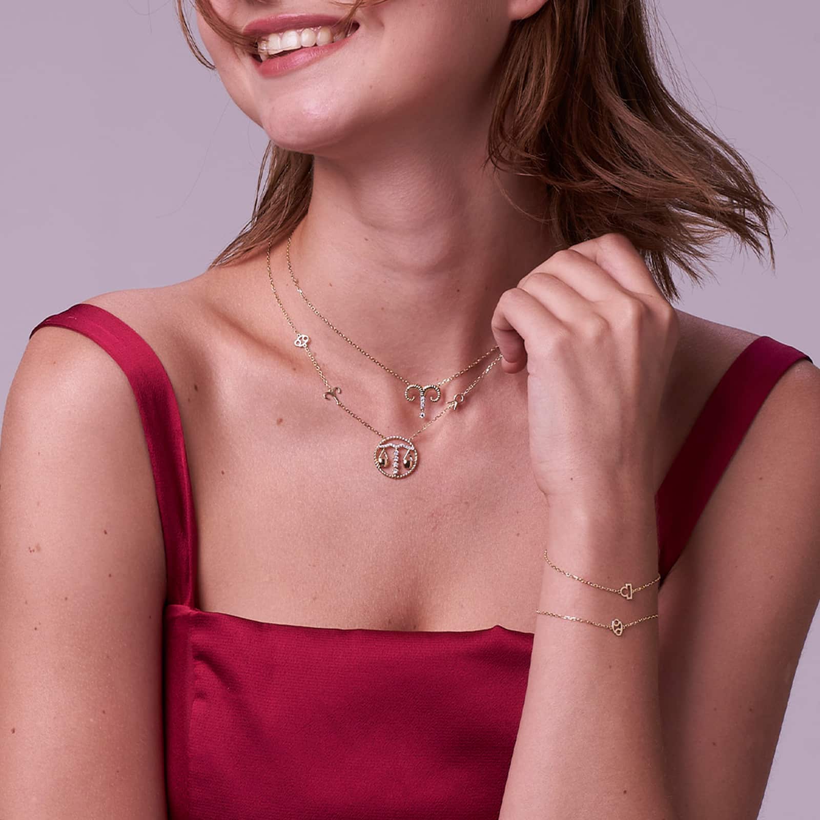 Aries Zodiac Necklace | 14K Gold & Diamonds | Kajal Naina