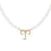 Aries Zodiac Oval Pearl Necklace