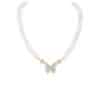 Asha Butterfly Near Round Pearl Necklace