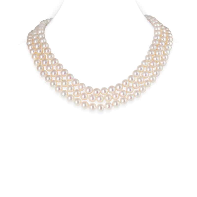Audrey 3 Strands Pearl Necklace