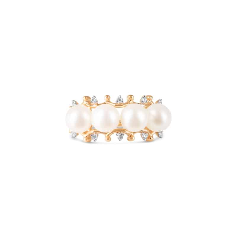 Ava Pearl and Diamond Ring