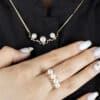 Ava Pearl and Diamond Ring