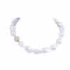 Baroque Pearl Necklace with Pave Ball Pave Clasp.