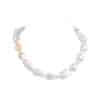 Baroque Pearl Necklace with Ring Pave Clasp